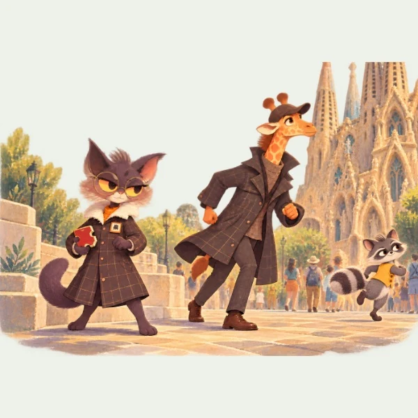 La Barcelona de Gaudí: ilustración de Zootectives